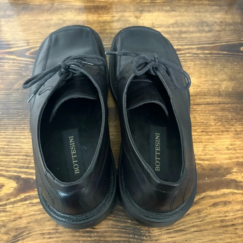Bottesini Black Square Toed Dress Shoes Size 9‎